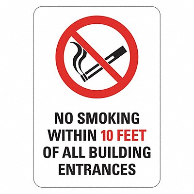 LYLE LCU10039RA10x14 Rflct No Smoking Sign 14x10in Aluminum