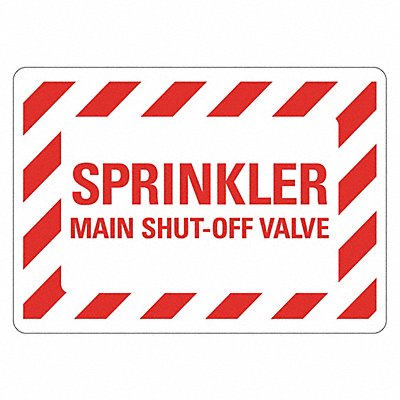 LYLE LCU10077NA14x10 Rflct Sprnker Shut Off Sign 10x14in Alum