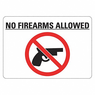LYLE LCU10196RA14x10 Reflective No Weapons Allowed Sign 10x14in