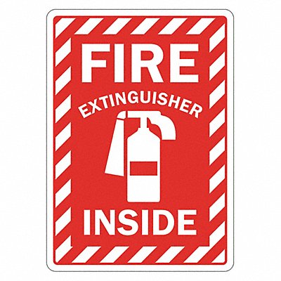 LYLE LCU10074RA7x10 Rflct Fire Extinguisher Sign 10x7in Alum