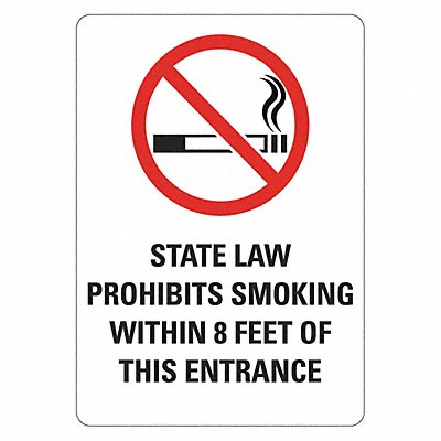 LYLE LCU10188NP7x10 No Smoking Sign 10 inx7 in Plastic
