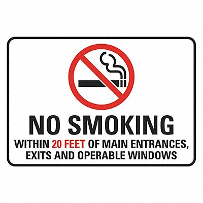 LYLE U11018EDPK210x7 No Smoking Sign 7x10in NoPVC Polymer PK2