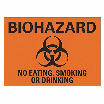 LYLE LCU10054NA10x7 Biohazard Sign 7 in x 10 in Aluminum