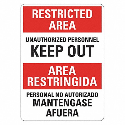 LYLE LCU10167NP10x14 Restricted Area Sign 14inx10in Plastic