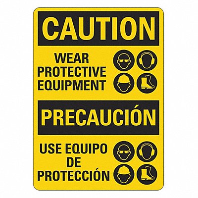 LYLE LCU30505NP10x14 Caution Sign 14 inx10 in Plastic