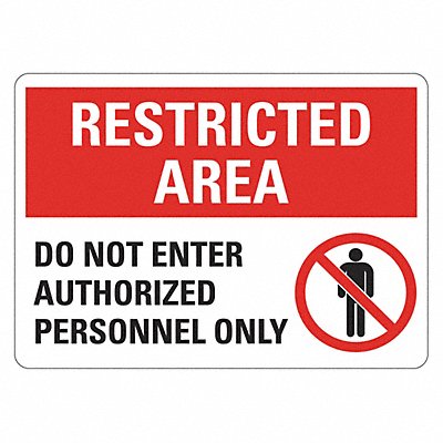 LYLE LCU10164RA14x10 Reflective Auth Person Area Sign 10x14in Alu