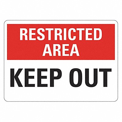 LYLE LCU10165RA14x10 Reflective Restricted Area Sign 10x14in Alum