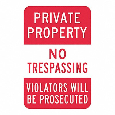 LYLE T13167NA12x18 No Trespass Private Propty Sign 18x12in