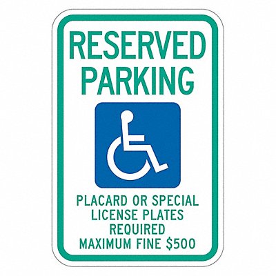 LYLE T12161HI12x18 ADA Handicapped Parking Sign 18 x 12