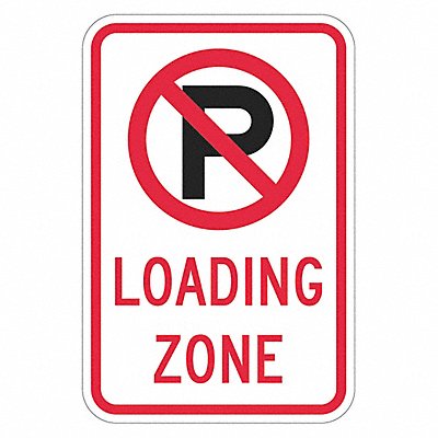 LYLE T12474HI12x18 Loading Zone No Parking Sign 18 x 12
