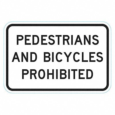 LYLE T16271HI12x18 Pedestrians and Bicycles Prohibited Sign