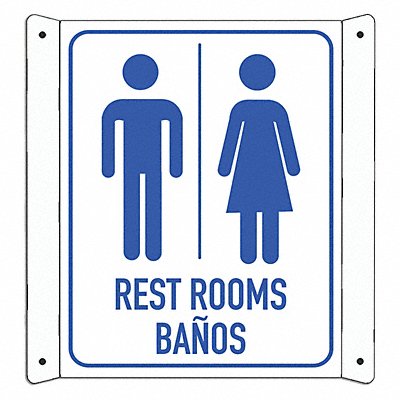 LYLE LCDF0001NA8x10 Aluminum Restrooms Sign 10x8in Aluminum