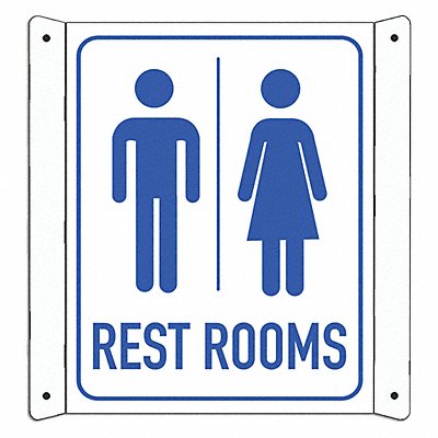 LYLE LCDF0002NA8x10 Aluminum Restrooms Sign 10x8in Aluminum