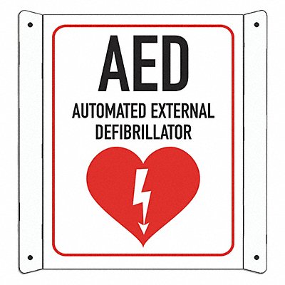 LYLE LCDF0006NA8x10 Aluminum AED Sign 10inx8in Aluminum
