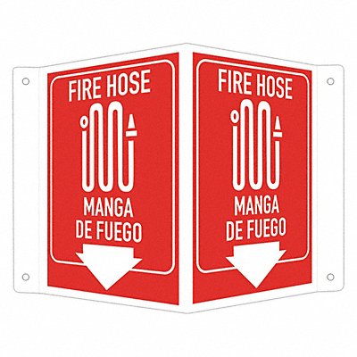 LYLE LCVB0054RA4X6 Fire Extingsher Fire Hose Sign 6x7 1/2in
