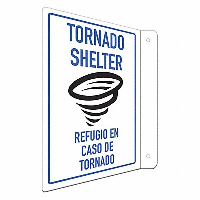 LYLE LCFL0043RA8x12 Reflective Emergncy Shelter Sign 12x8in Alum