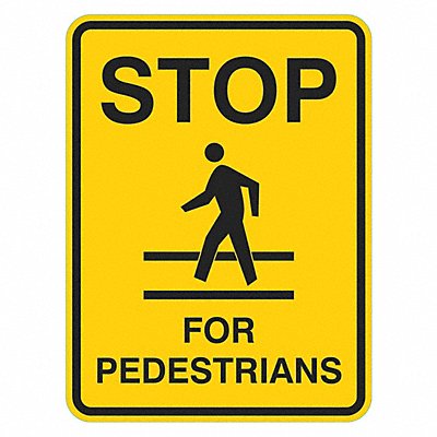 LYLE T16267HI18x24 Stop for Pedestrians Sign 24 x 18