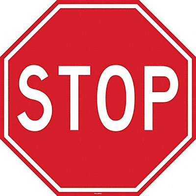 STRANCO INC FS24OCT614 Stop Floor Sign 24 inx24 in Vinyl