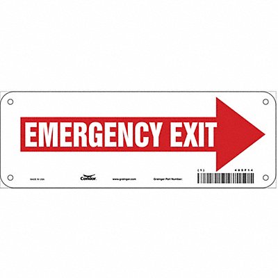 CONDOR 485F14 Safety Sign 3.5in x 10in Polyethylene
