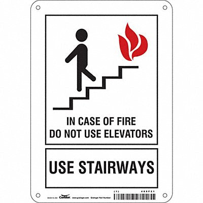 CONDOR 485F21 Safety Sign 10 in x 7 in Aluminum