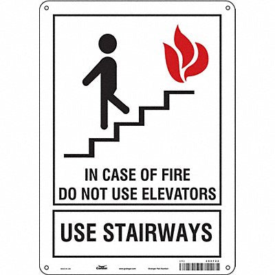 CONDOR 485F22 Safety Sign 14 in x 10 in Aluminum