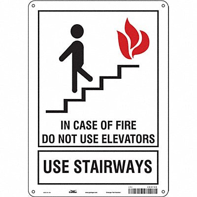 CONDOR 485F28 Safety Sign 14 in x 10 in Polyethylene