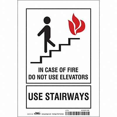 CONDOR 485F30 Safety Sign 10 in x 7 in Vinyl
