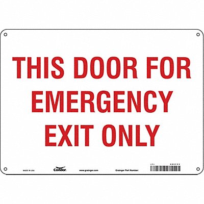 CONDOR 485F33 Safety Sign 10 in x 14 in Aluminum