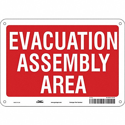 CONDOR 485F39 Safety Sign 7 in x 10 in Aluminum