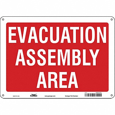 CONDOR 485F43 Safety Sign 10 in x 14 in Polyethylene