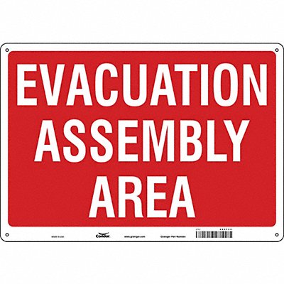 CONDOR 485F44 Safety Sign 14 in x 20 in Polyethylene