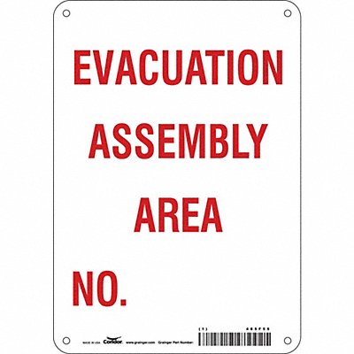 CONDOR 485F55 Safety Sign 10 in x 7 in Aluminum