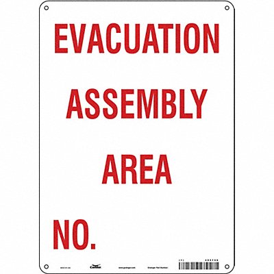CONDOR 485F56 Safety Sign 14 in x 10 in Aluminum