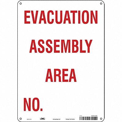 CONDOR 485F58 Safety Sign 14 in x 10 in Polyethylene