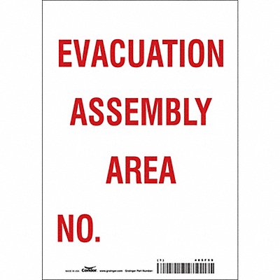 CONDOR 485F59 Safety Sign 10 in x 7 in Vinyl