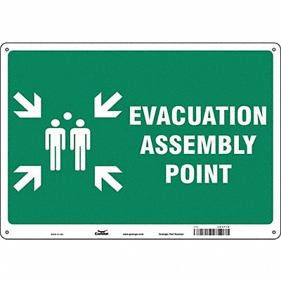 CONDOR 485F78 Safety Sign 14 in x 20 in Aluminum