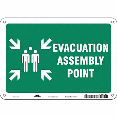 CONDOR 485F83 Safety Sign 7 in x 10 in Polyethylene