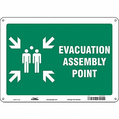 CONDOR 485F84 Safety Sign 10 in x 14 in Polyethylene
