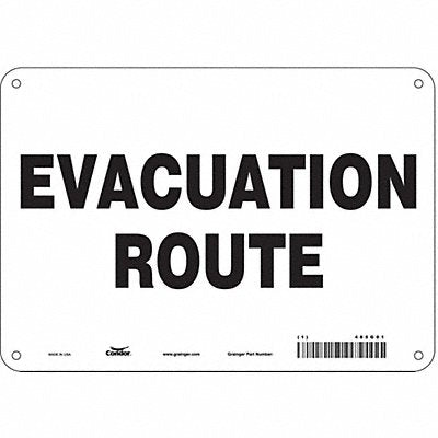 CONDOR 485G01 Safety Sign 7 in x 10 in Polyethylene