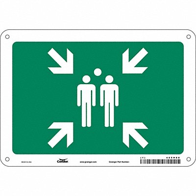 CONDOR 485H88 Safety Sign 7 in x 10 in Aluminum