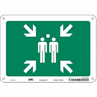 CONDOR 485H94 Safety Sign 7 in x 10 in Polyethylene