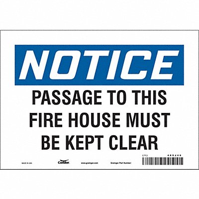 CONDOR 485J48 Safety Sign 7 in x 10 in Vinyl
