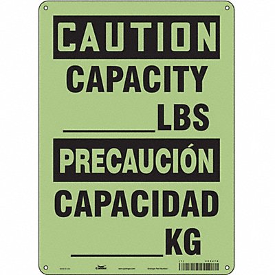 CONDOR 485J78 Safety Sign 14 inx10 in Polyethylene