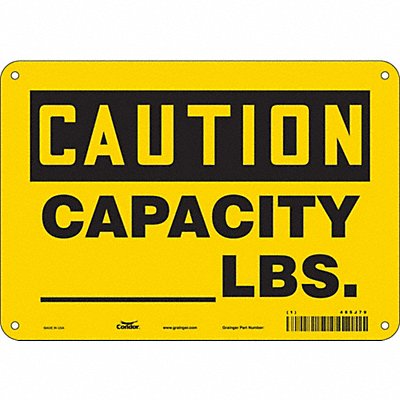 CONDOR 485J79 Safety Sign 7 in x 10 in Aluminum