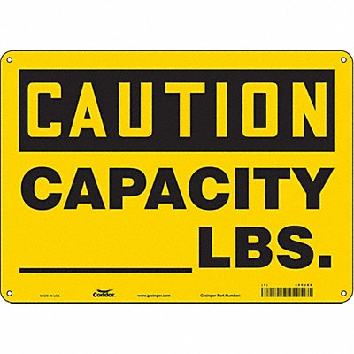 CONDOR 485J80 Safety Sign 10 in x 14 in Aluminum
