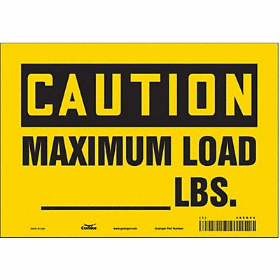 CONDOR 485K04 J8614 Safety Sign 7 inx10 in Vinyl