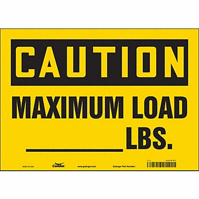 CONDOR 485K05 J8614 Safety Sign 10 in x 14 in Vinyl