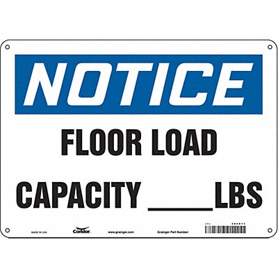 CONDOR 485K13 Safety Sign 10 in x 14 in Aluminum