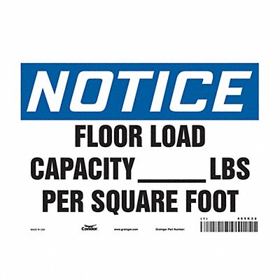 CONDOR 485K22 Safety Sign 7 in x 10 in Vinyl