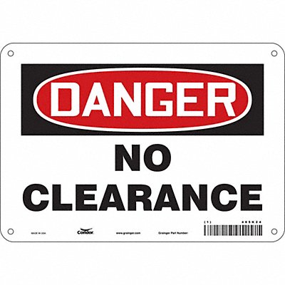 CONDOR 485K24 Safety Sign 7 in x 10 in Aluminum